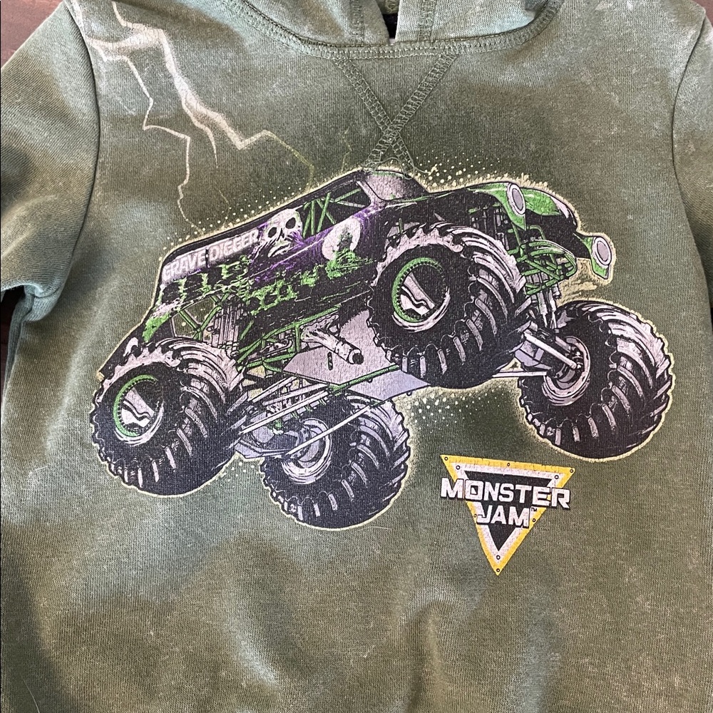 Boys' Green Grave Digger Hoodie - Picture 3 of 4